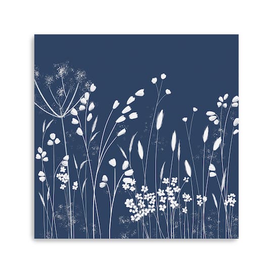 Indigo Flowers II Canvas Giclee